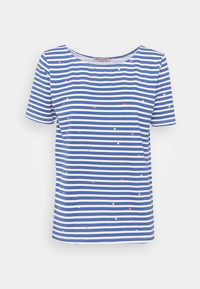 T-Shirt ANNA FIELD Anna Field Print T-shirt Bleu Femme | NZQ-6643525